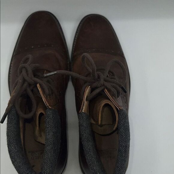 WARFIELD & GRAND Clove Brown Leather Porter Cap Toe Lace Up Boots-9.5 - Picture 6 of 9